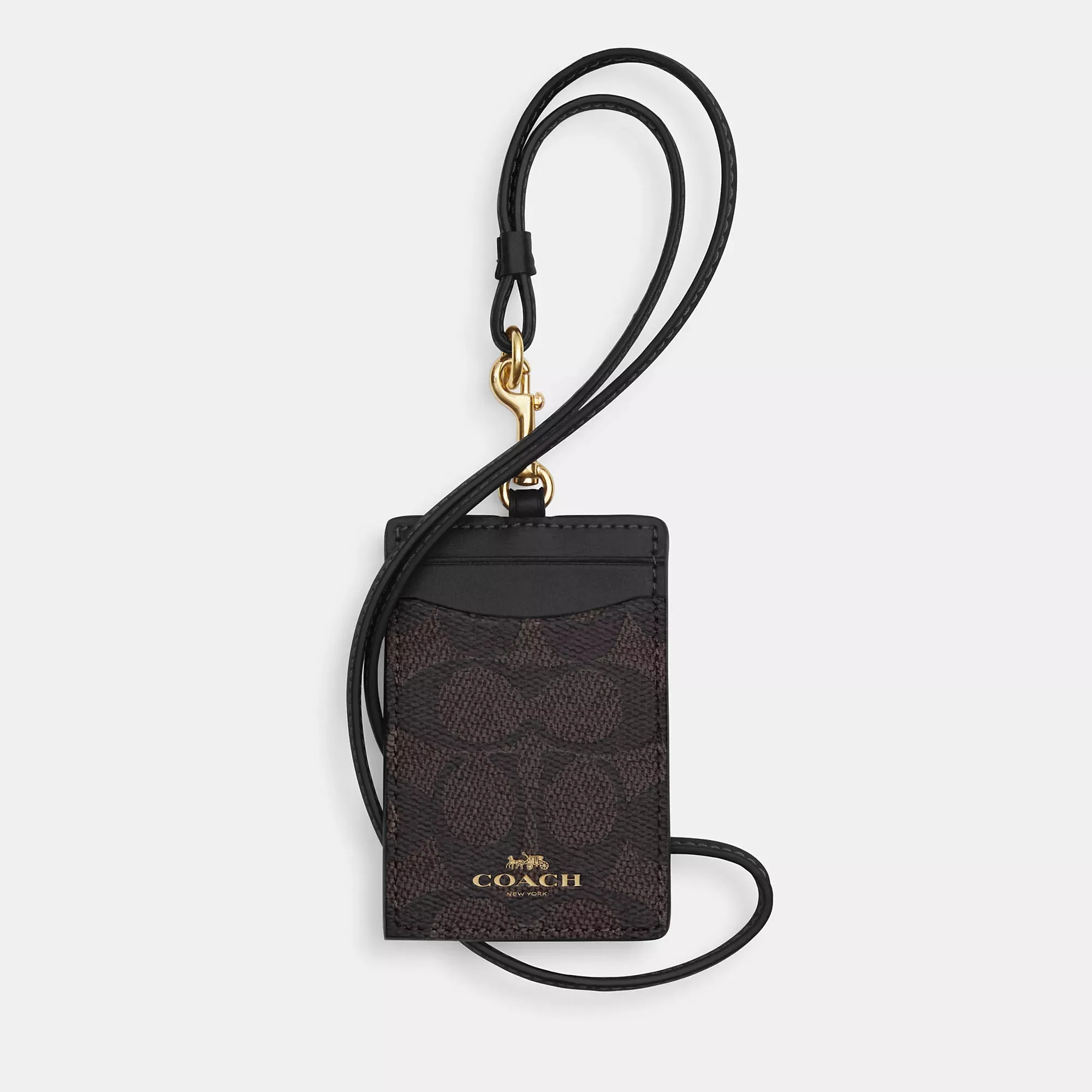 Coach Outlet Id Lanyard In Signaure Canvas