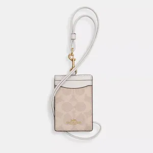 Coach Outlet Id Lanyard In Signaure Canvas