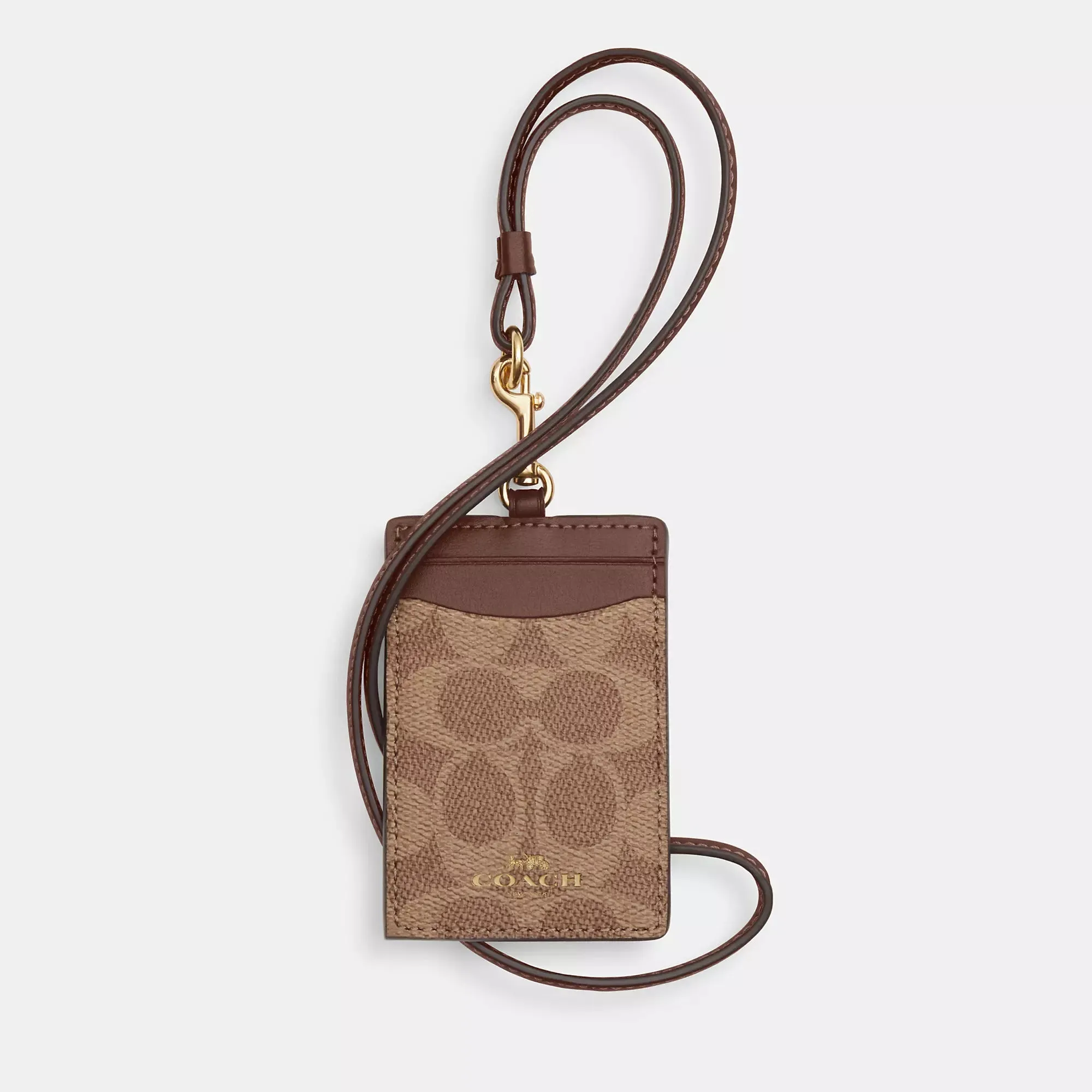 Coach Outlet Id Lanyard In Signaure Canvas