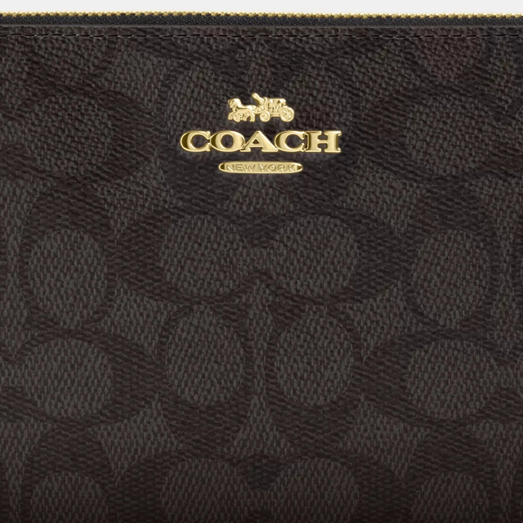 Coach Outlet Large Corner Zip Wristlet In Signature Canvas