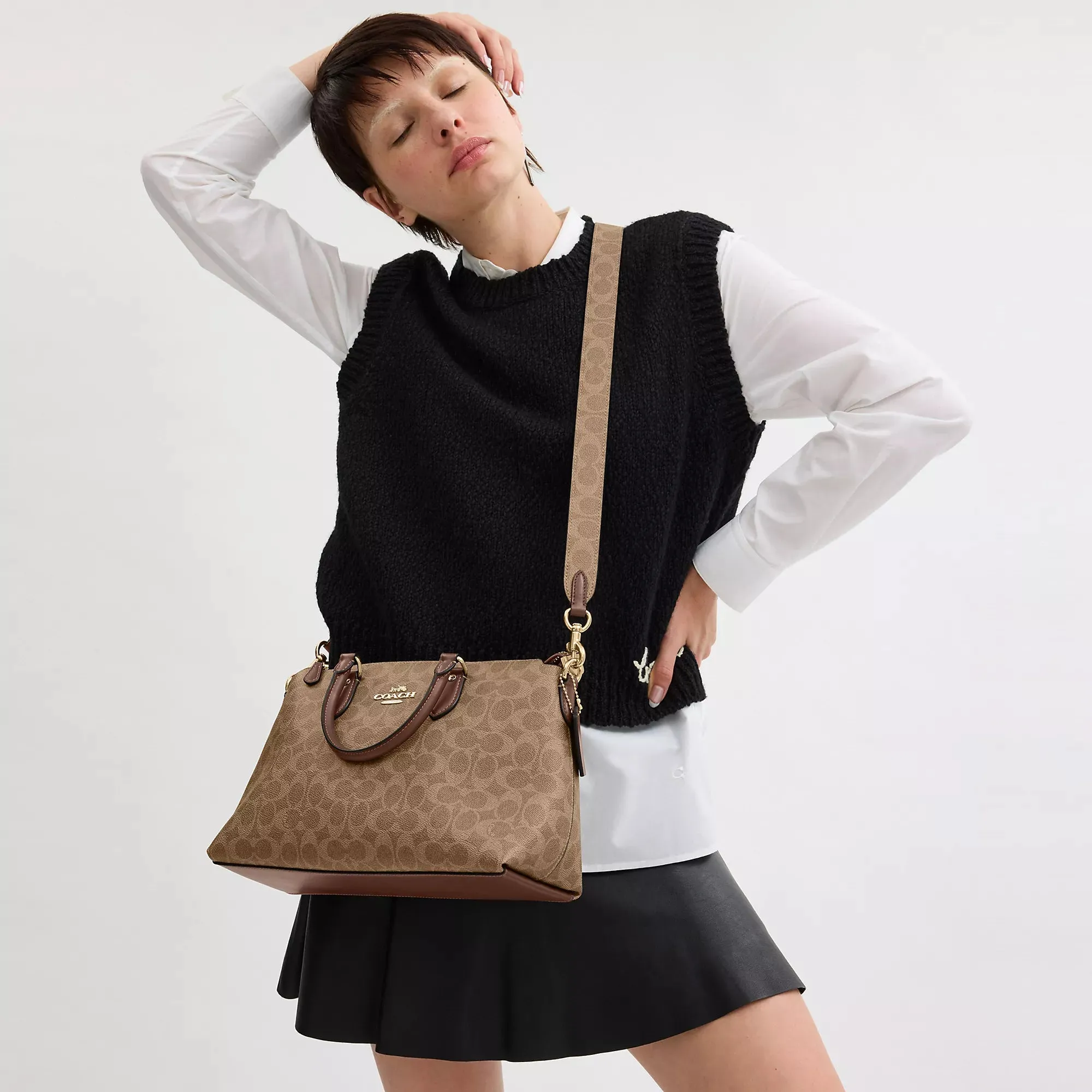 Coach Outlet Reversible Strap In Signature Canvas