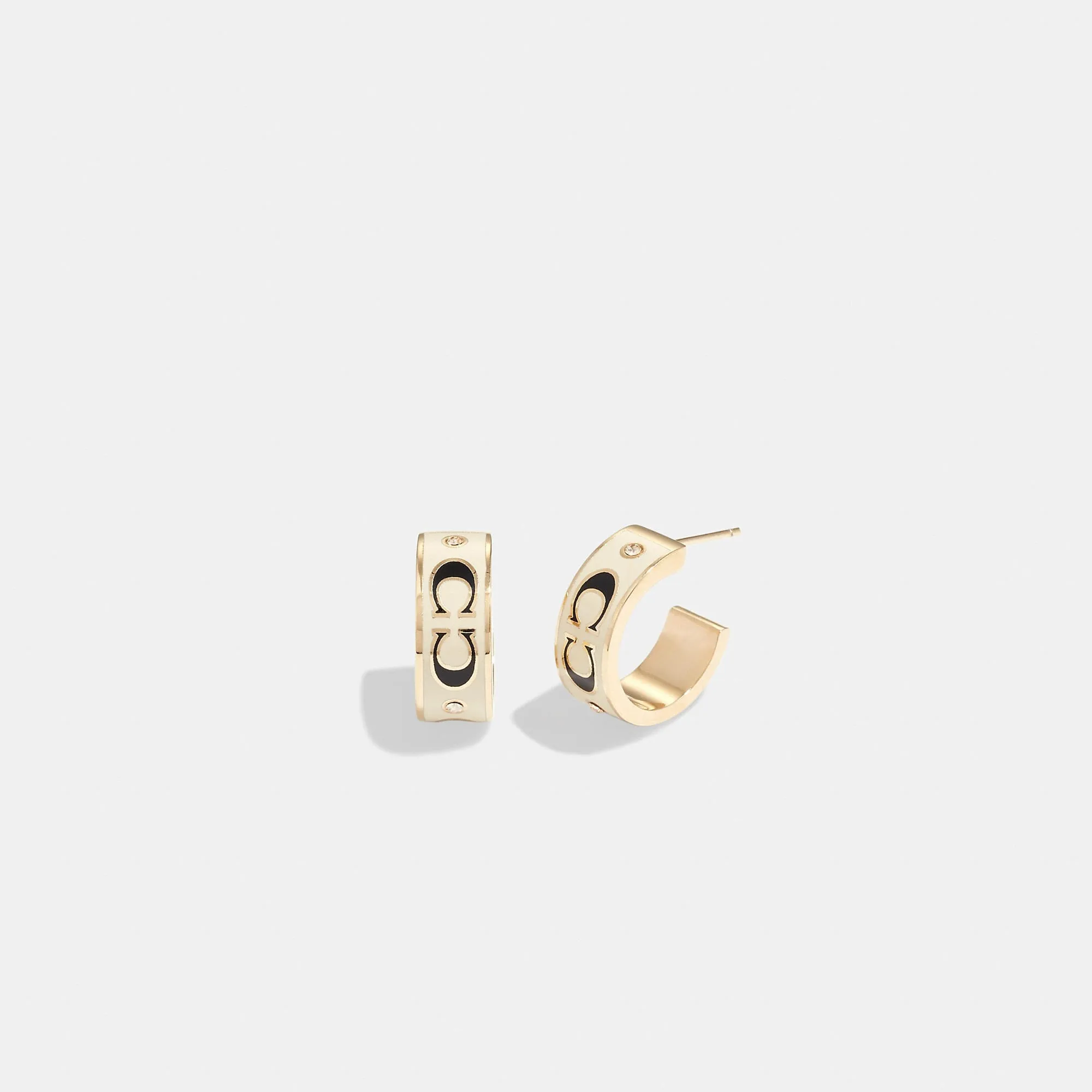 Coach Outlet Signature Enamel Huggie Earrings