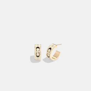 Coach Outlet Signature Enamel Huggie Earrings