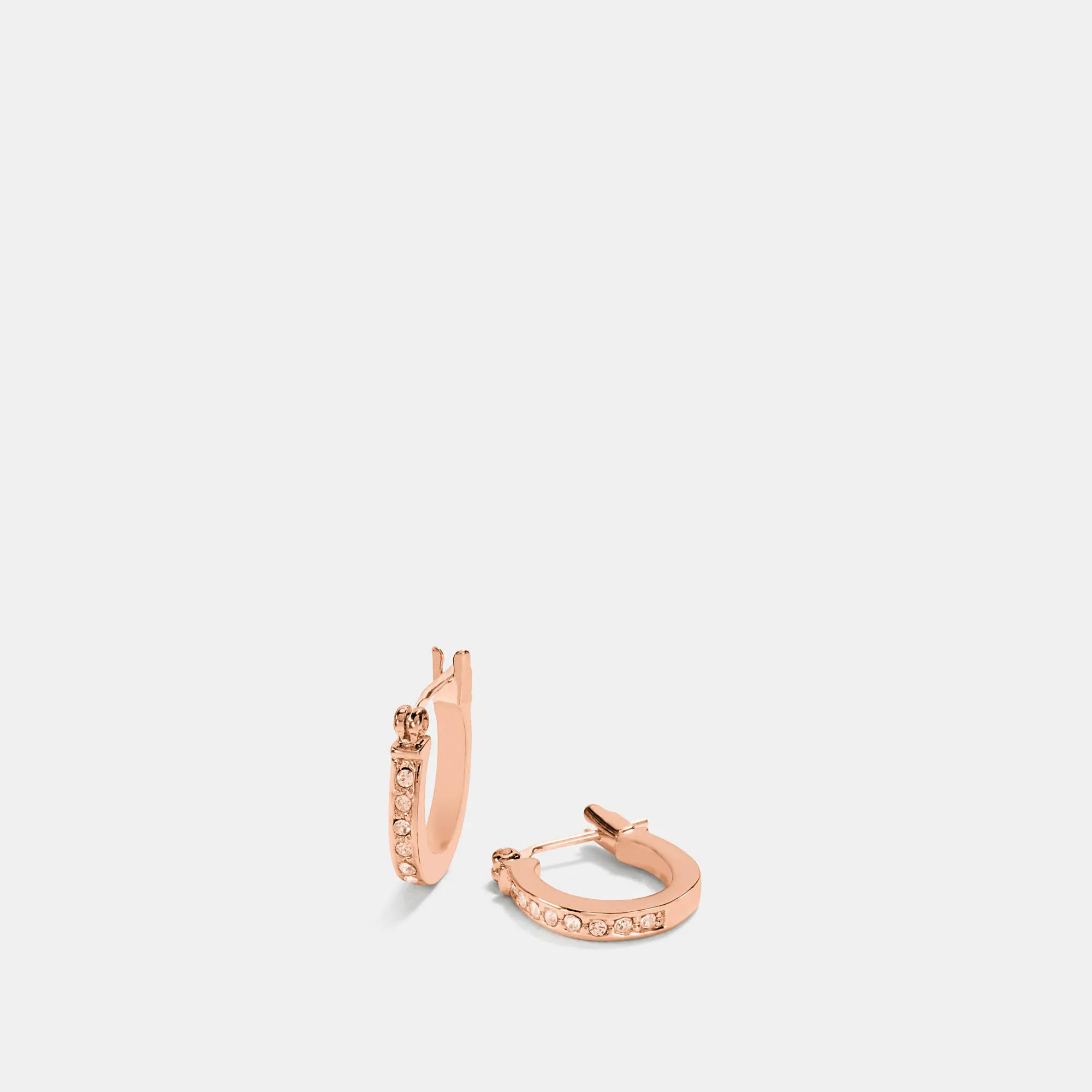 COACH Pave Signature Huggie Earrings