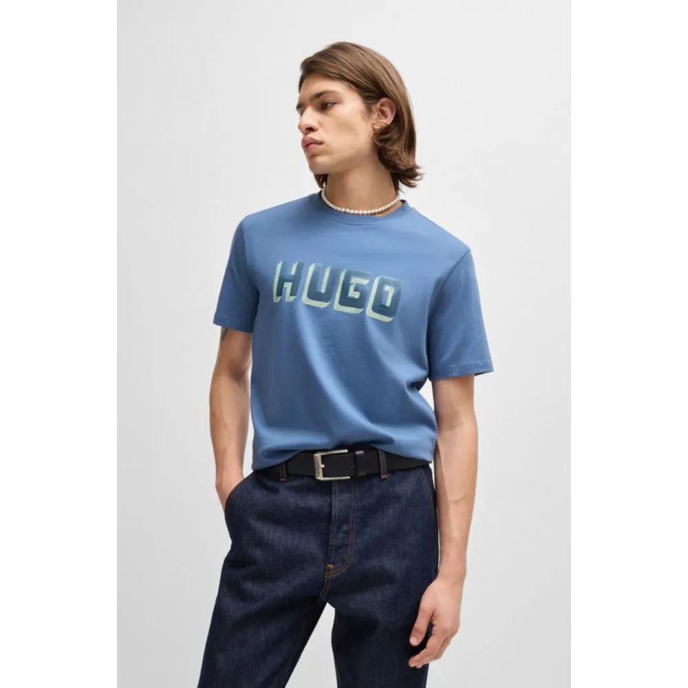 Cotton-jersey T-shirt with logo print