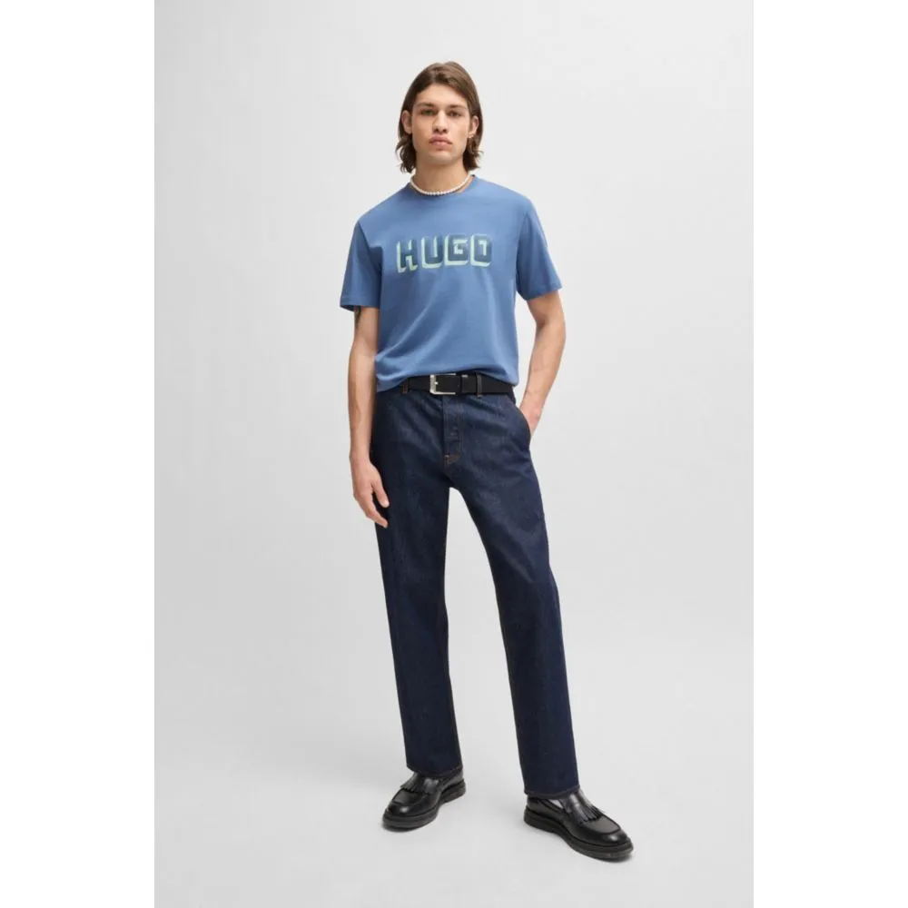 Cotton-jersey T-shirt with logo print