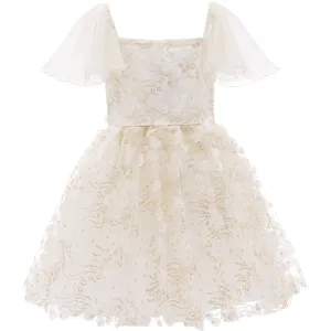 Cream Jolene Polka Dot Applique Dress