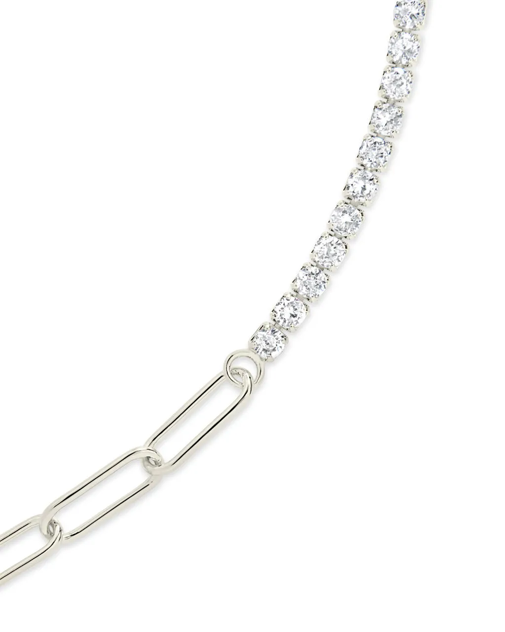 CZ & Paperclip Chain Bracelet