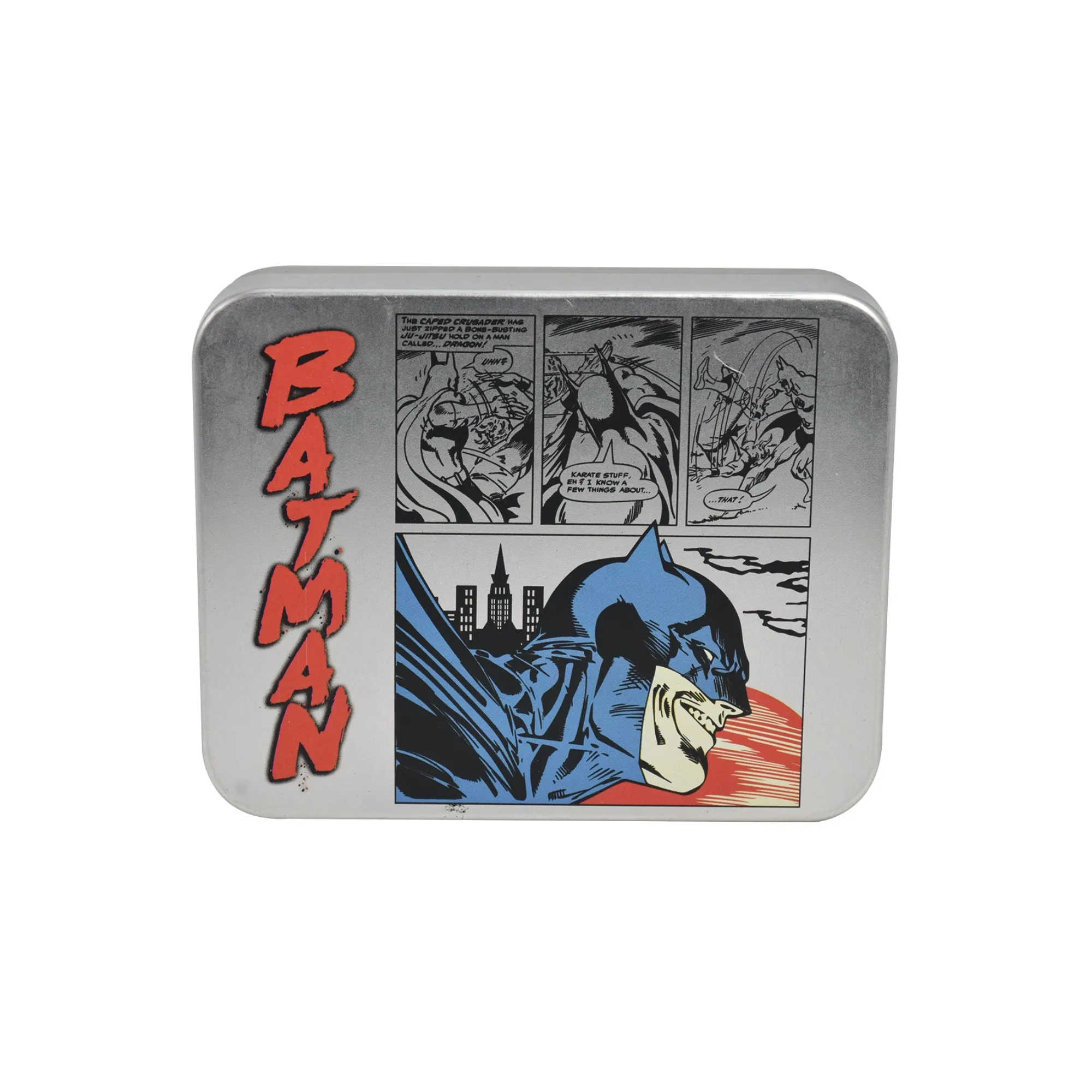 DC Comics Batman Face Print Bifold Wallet in a Decorative Tin Case, Multi