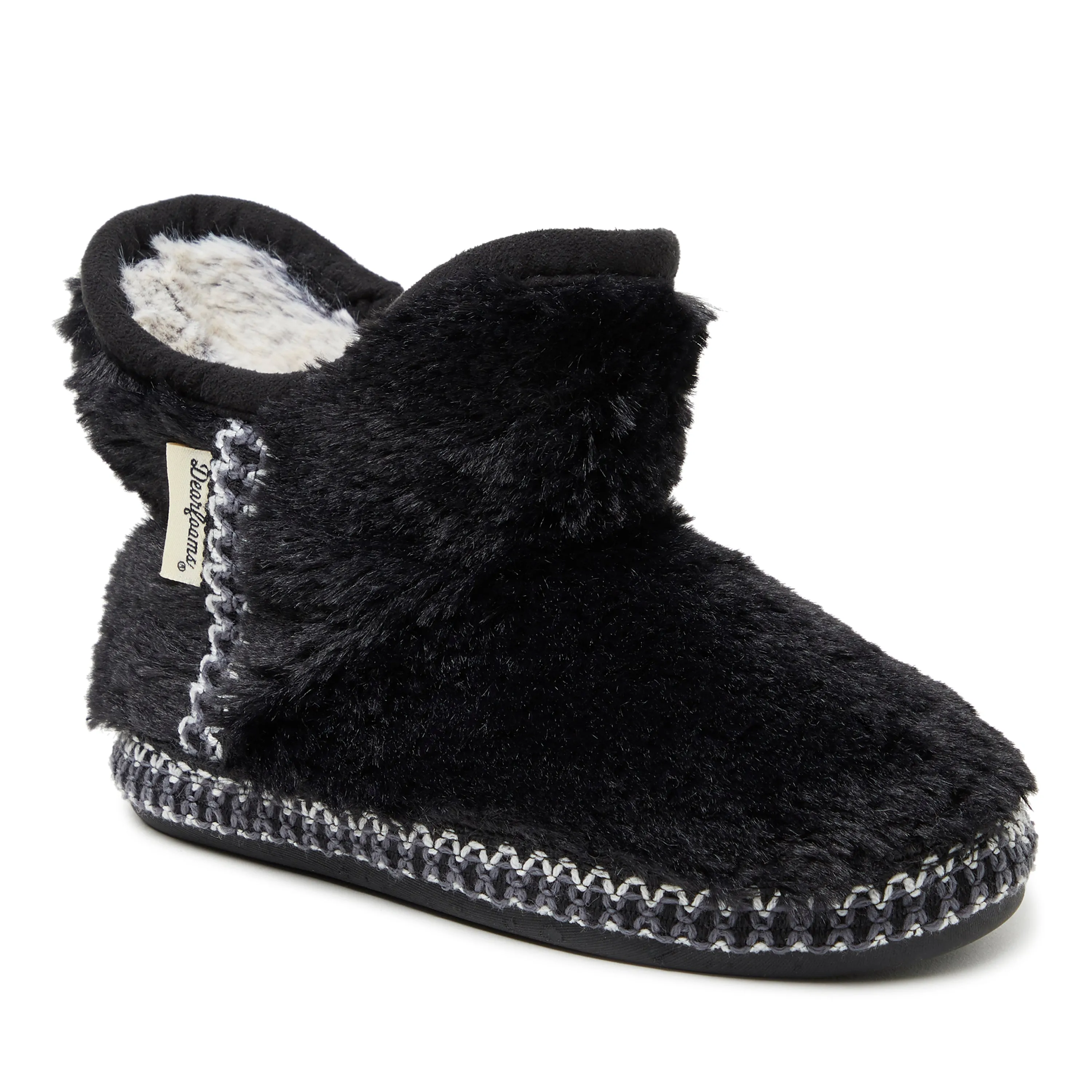 Dearfoams Kid's Girls Charlotte Pile Bootie Slippers