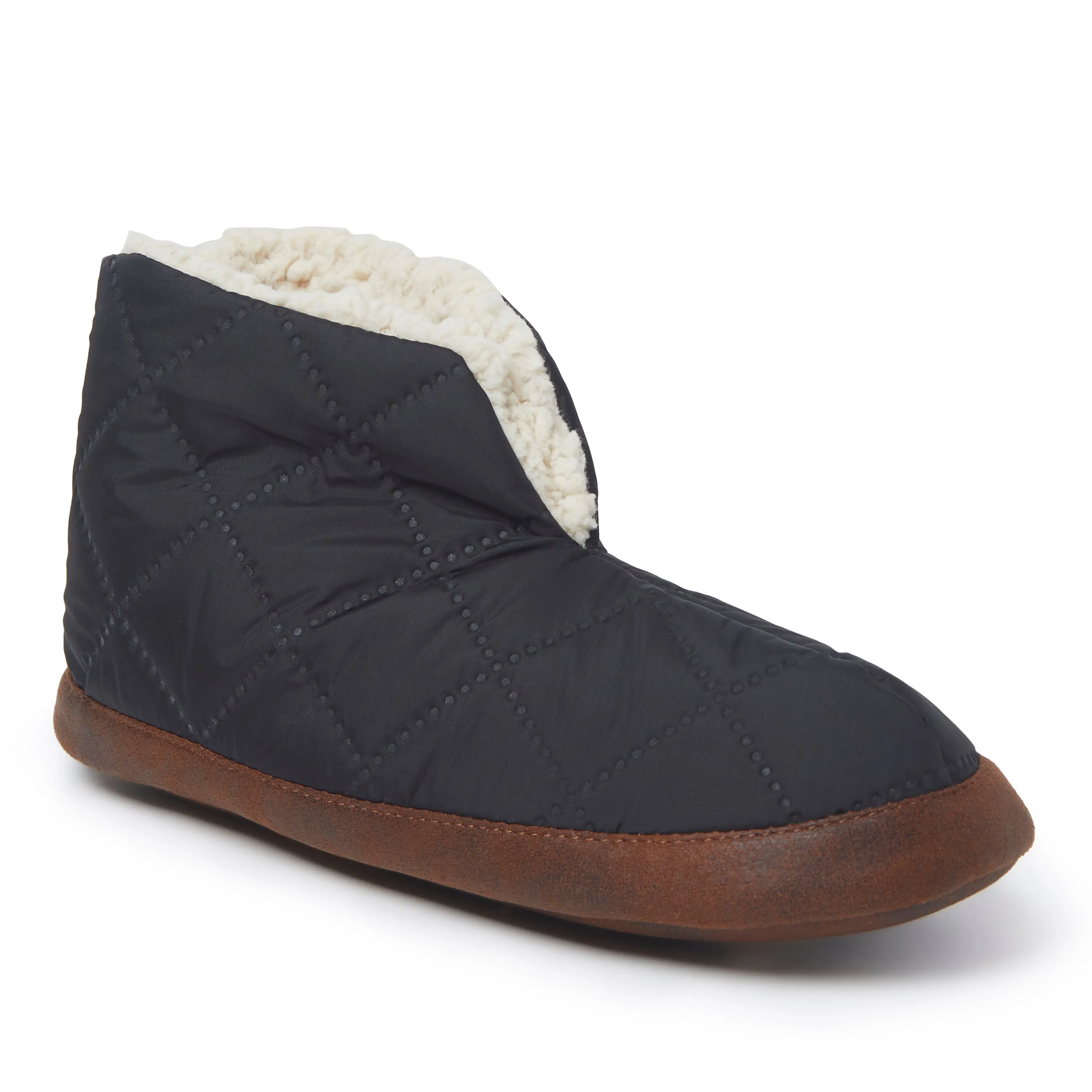 Dearfoams Mens Original Quilted Nylon Warm Up Bootie