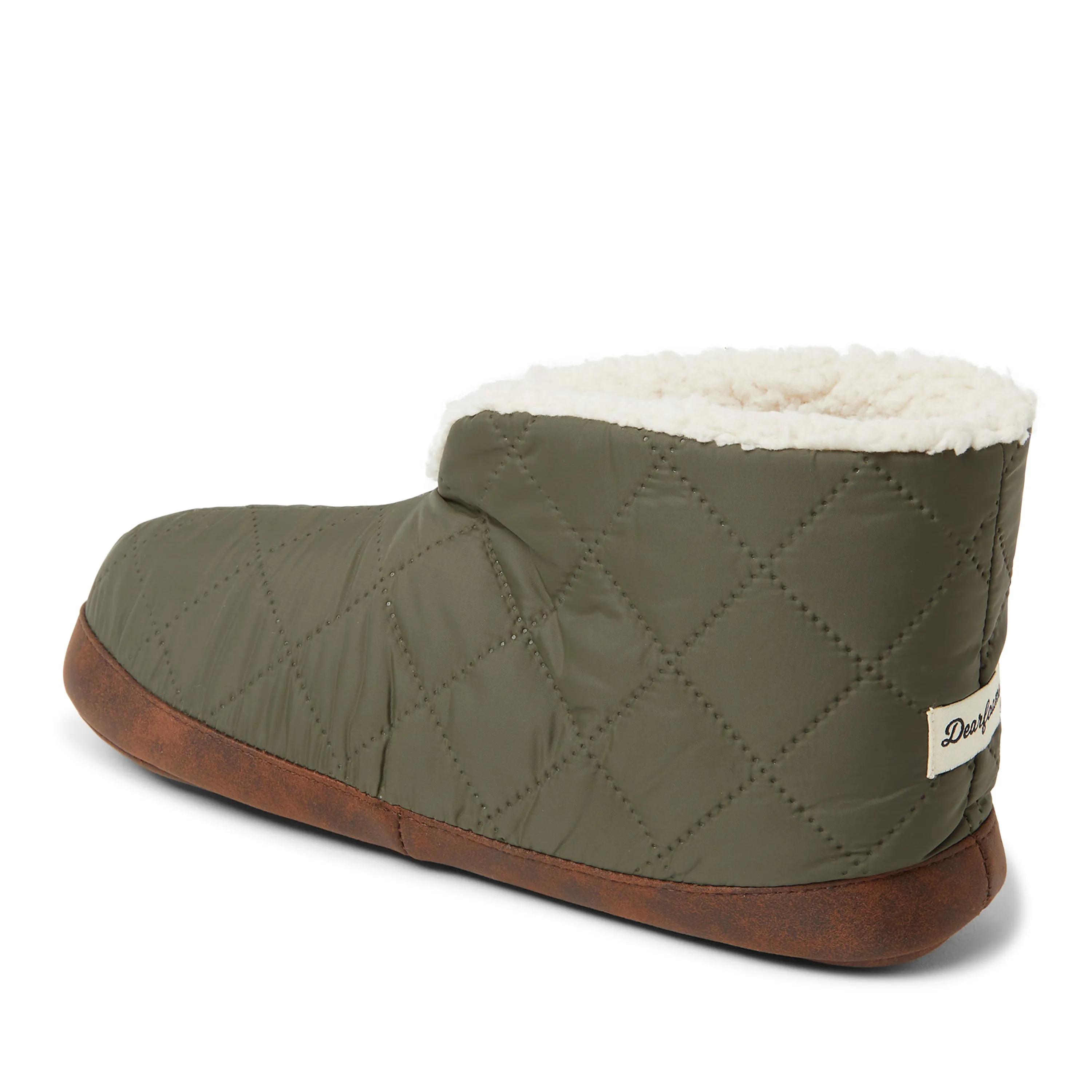 Dearfoams Mens Original Quilted Nylon Warm Up Bootie