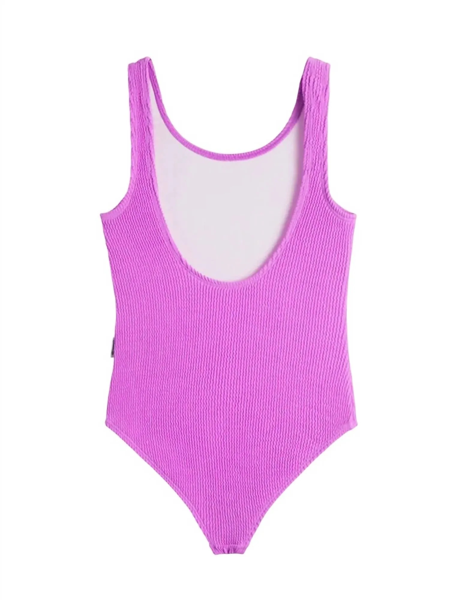 Diletta Crinkle 1 Piece Swimsuit In Neon Purple