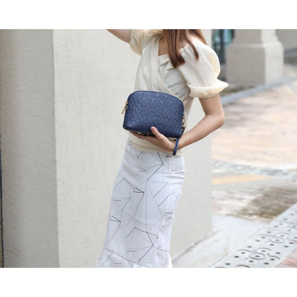 Edelyn embossed M Signature 4 PCS Tote Set