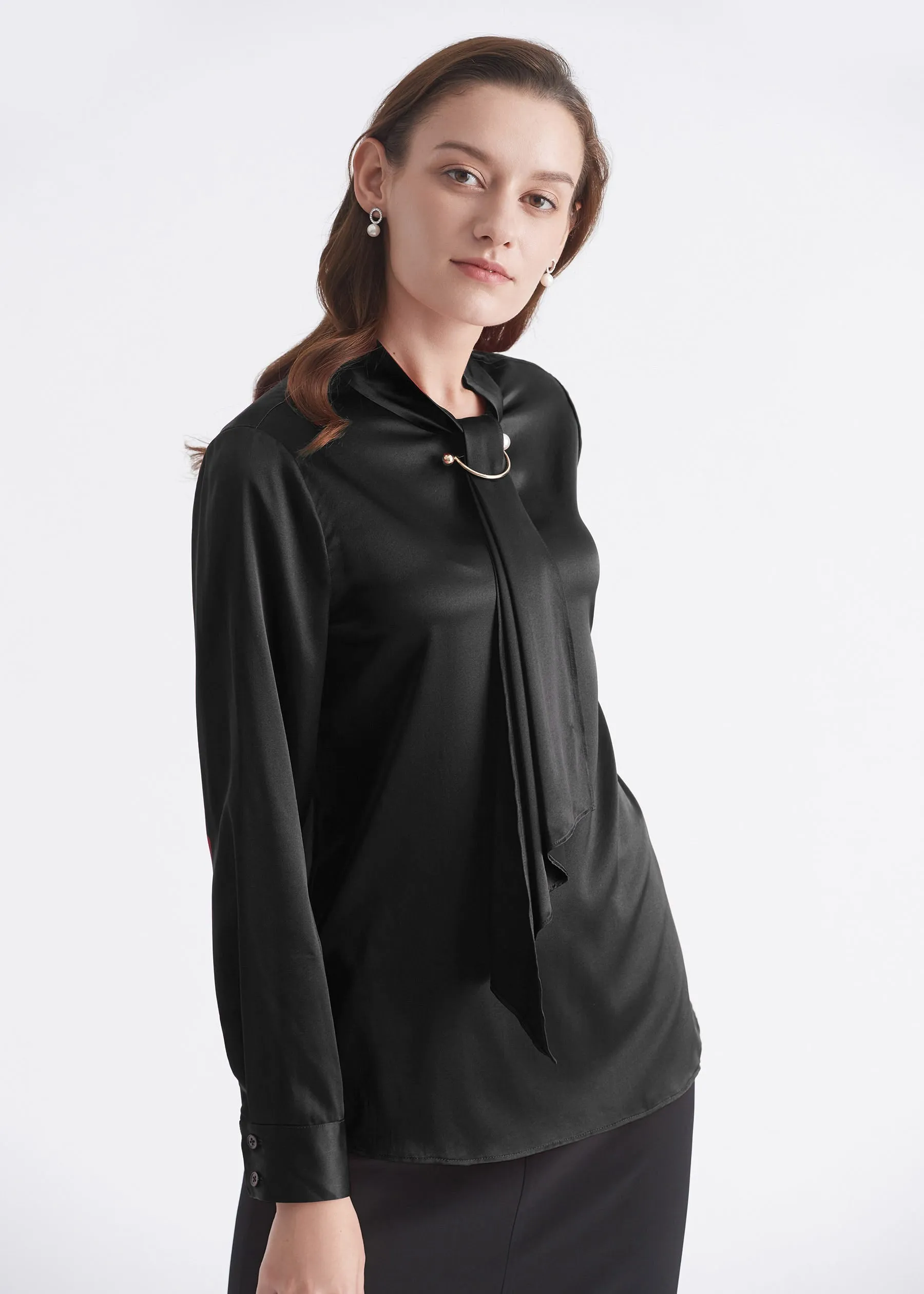 Feminine Stand Collar Blouse