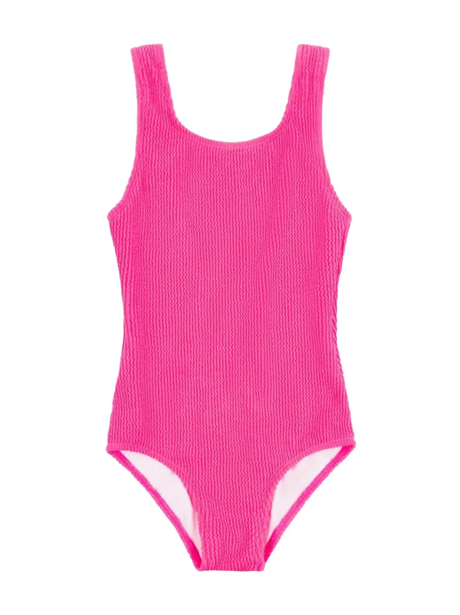 Fiorella Crinkle 1 Piece Swimsuit In Neon Pink