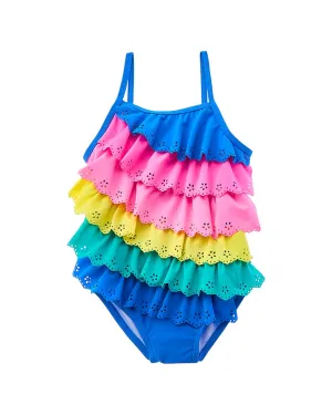Flapdoodles Colorblocked Ruffle One-Piece