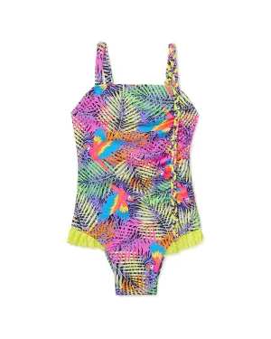 Flapdoodles girls  AOP Braid Detail One-Piece, 2T