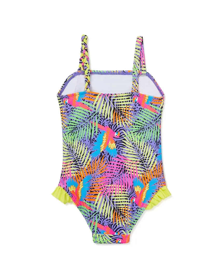 Flapdoodles girls  AOP Braid Detail One-Piece, 2T