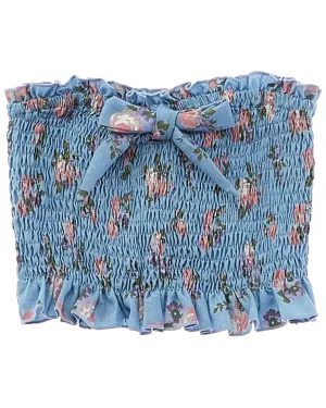 Flowers by Zoe Rib 2x2 Denim Linen-Blend Top