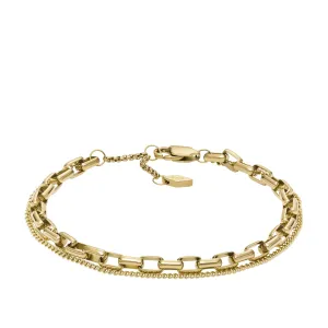 Fossil Women's Archival Core Essentials Gold-Tone Stainless Steel Chain Bracelet