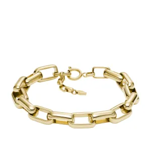 Fossil Women's Archival Core Essentials Gold-Tone Stainless Steel Chain Bracelet