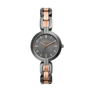 Fossil Women's Kerrigan Three-Hand, Gunmetal Stainless Steel Watch
