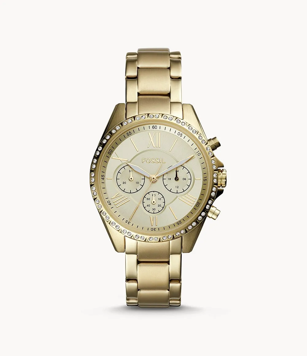 Fossil Women's Modern Courier Chronograph, Gold-Tone Stainless Steel Watch