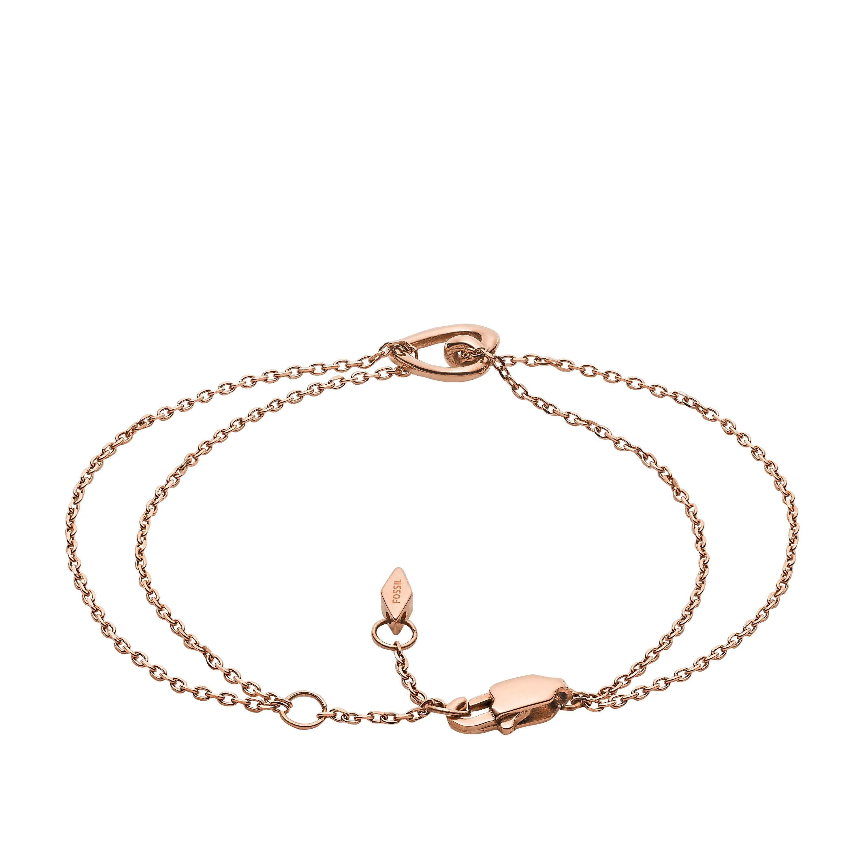 Fossil Women's Rose Gold Stainless Steel Chain Bracelet