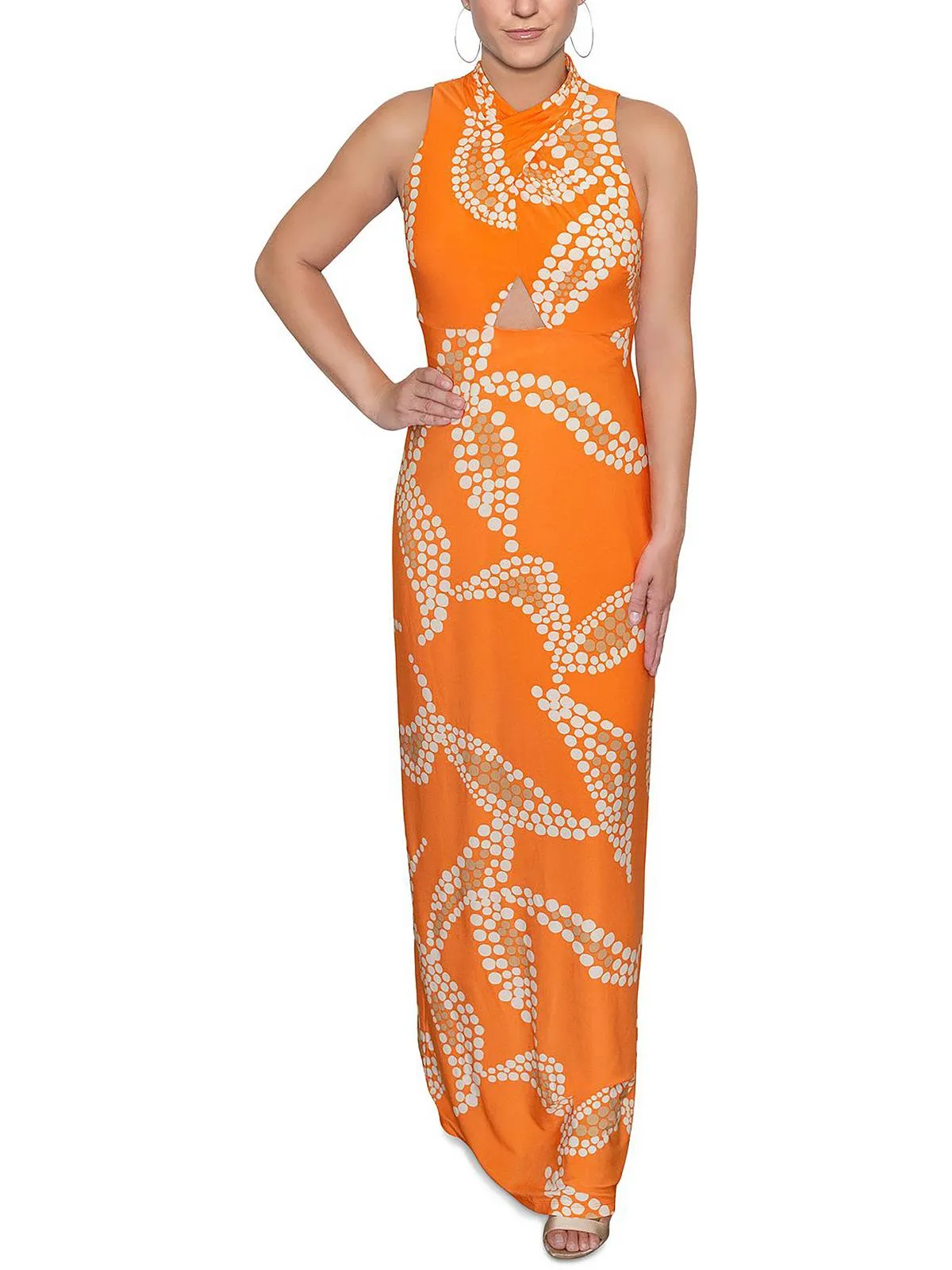 Fran Womens Printed Long Maxi Dress