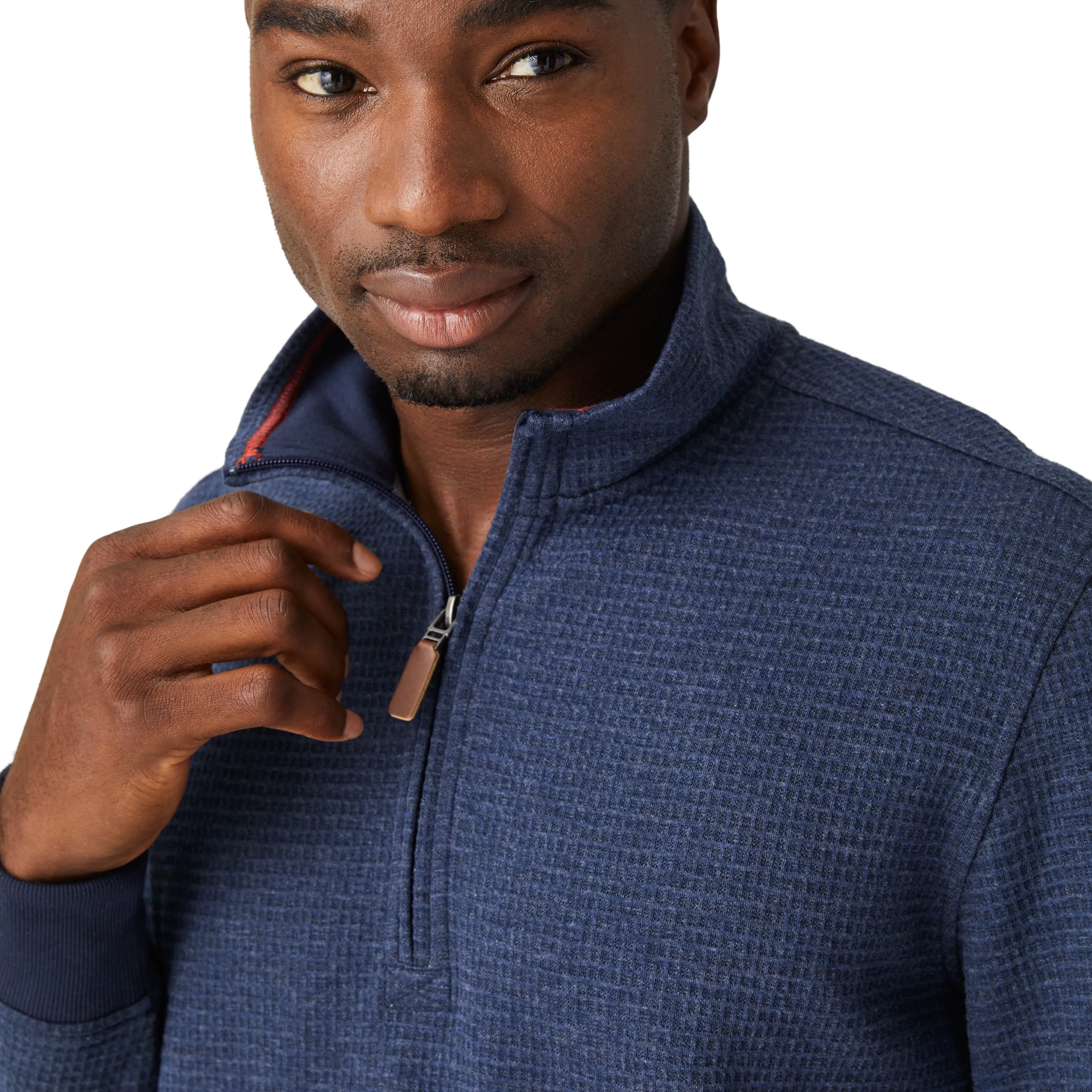 Free Country Men's Glenclyffe Waffle 1/4 Zip Mock Neck Shirt