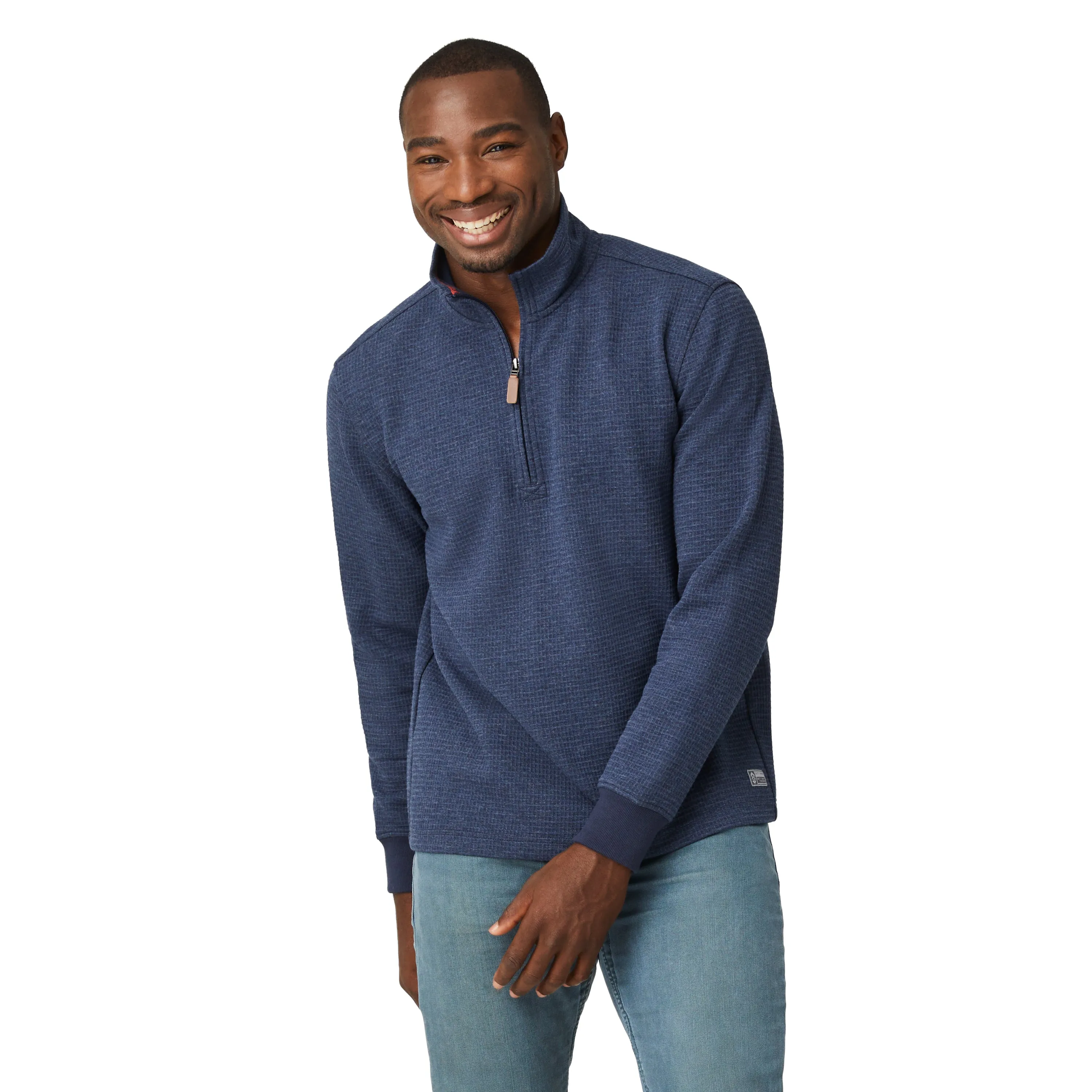 Free Country Men's Glenclyffe Waffle 1/4 Zip Mock Neck Shirt