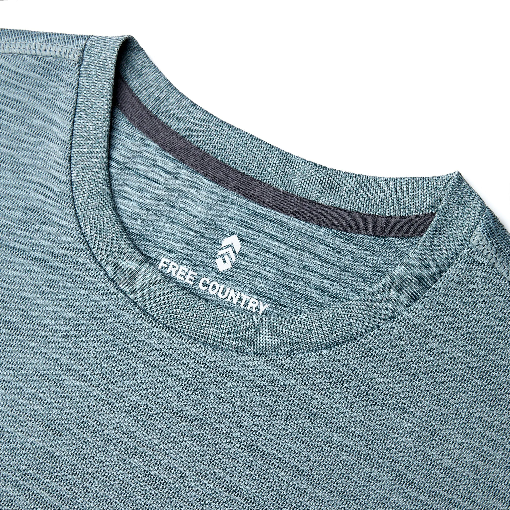 Free Country Men's Tech Jacquard Short Sleeve Crew Neck T-Shirt