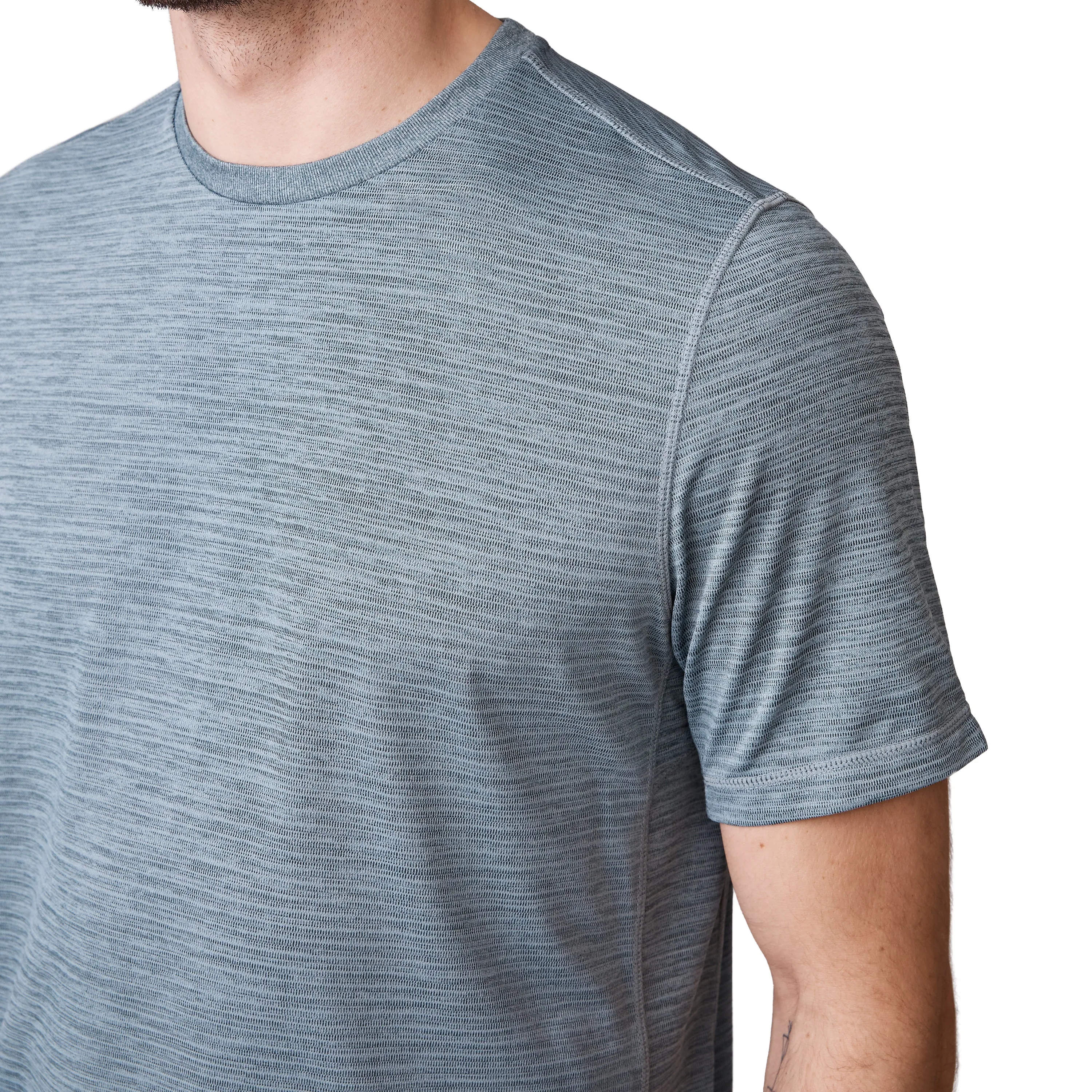 Free Country Men's Tech Jacquard Short Sleeve Crew Neck T-Shirt