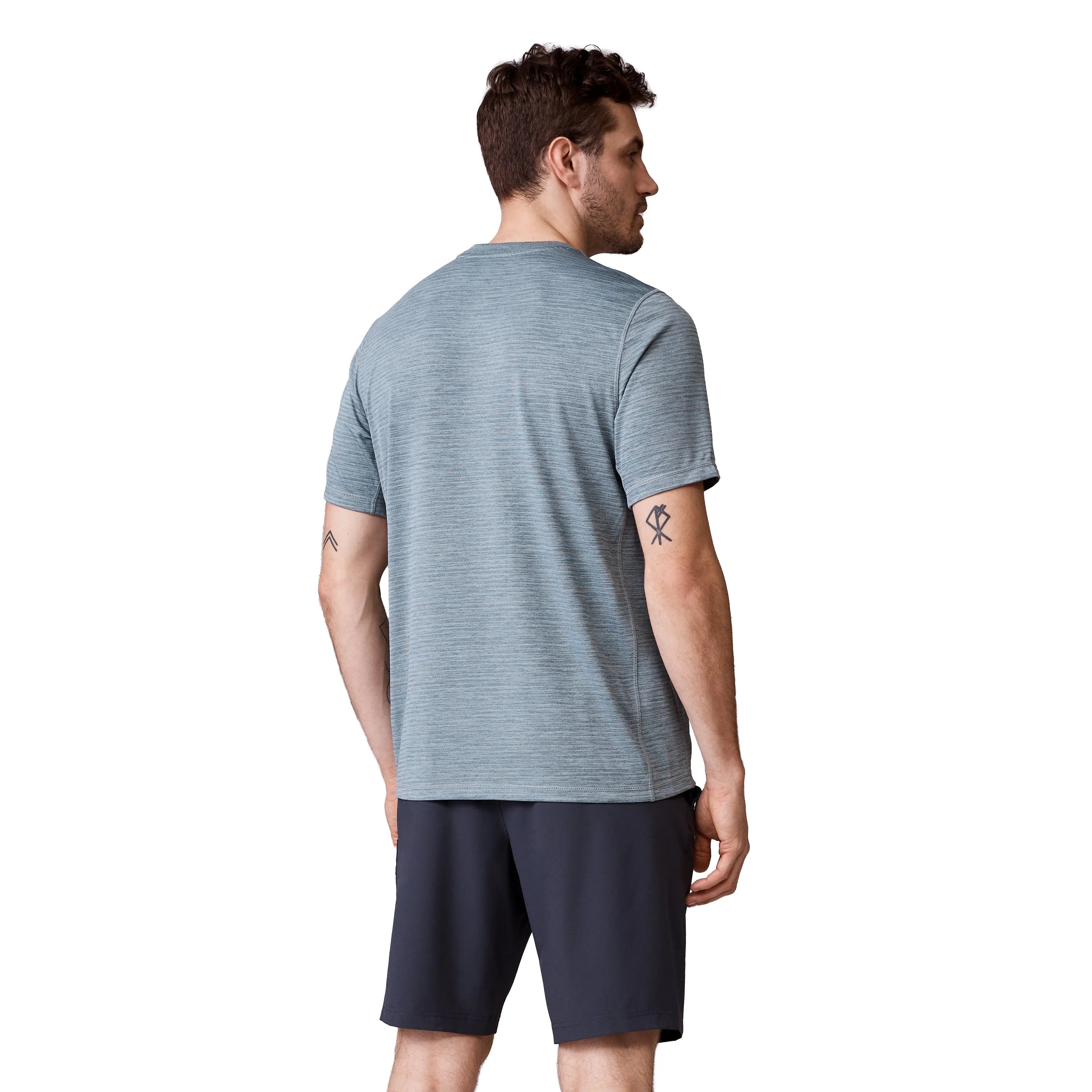 Free Country Men's Tech Jacquard Short Sleeve Crew Neck T-Shirt