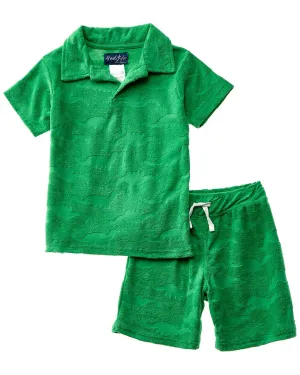 Freestyle 2pc Dino Towel Terry Shirt & Short Set