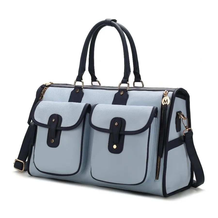 Genevieve Color Block Vegan Leather Women’s Duffle Bag