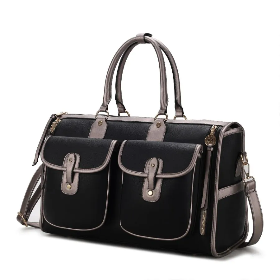 Genevieve Color Block Vegan Leather Women’s Duffle Bag