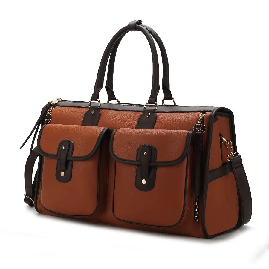 Genevieve Color Block Vegan Leather Women’s Duffle Bag