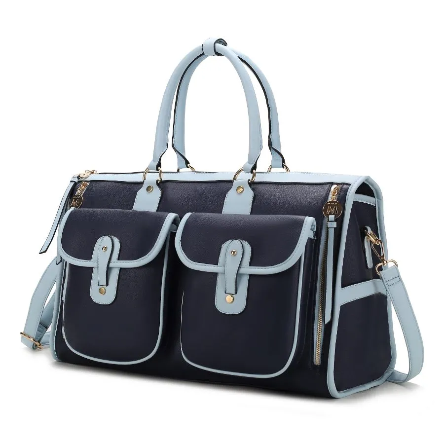 Genevieve Color Block Vegan Leather Women’s Duffle Bag