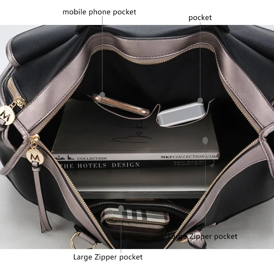 Genevieve Color Block Vegan Leather Women’s Duffle Bag