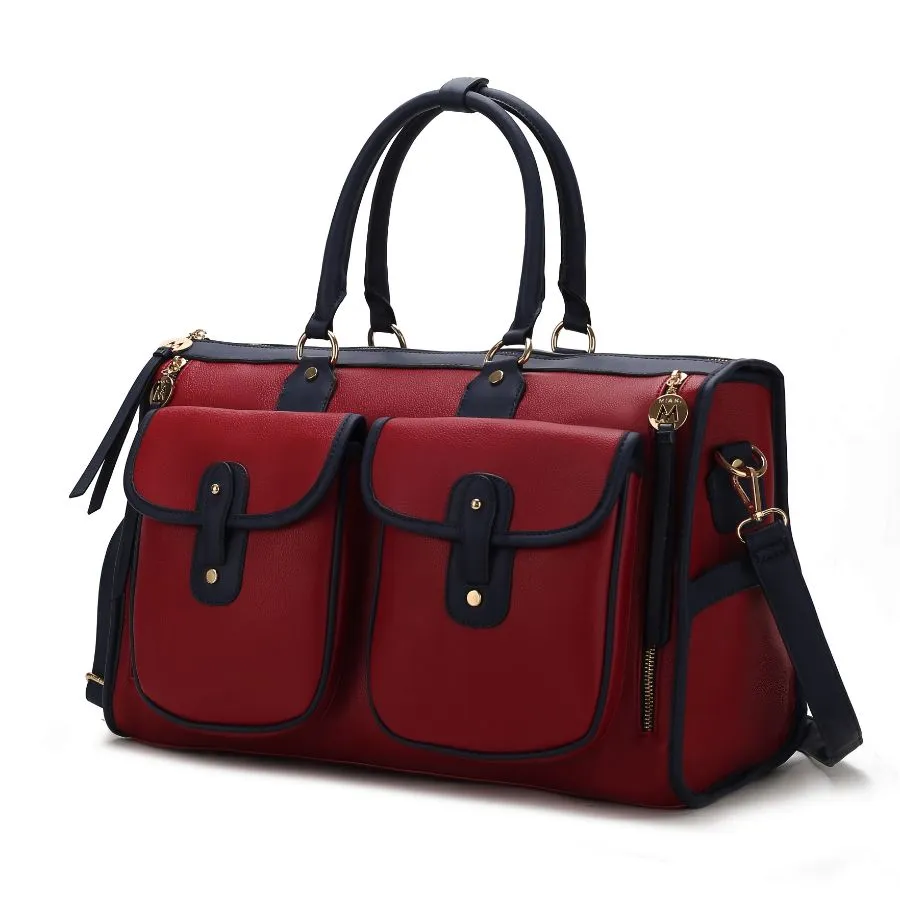Genevieve Color Block Vegan Leather Women’s Duffle Bag