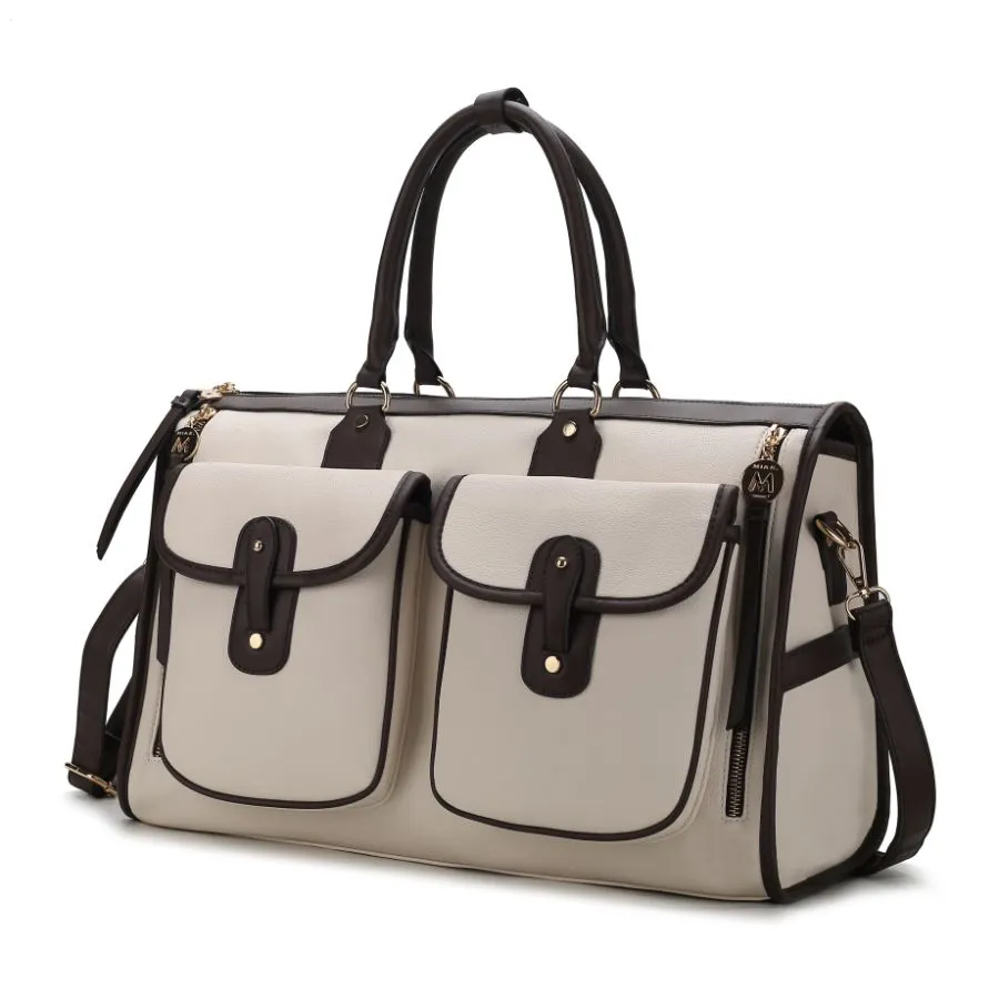 Genevieve Color Block Vegan Leather Women’s Duffle Bag