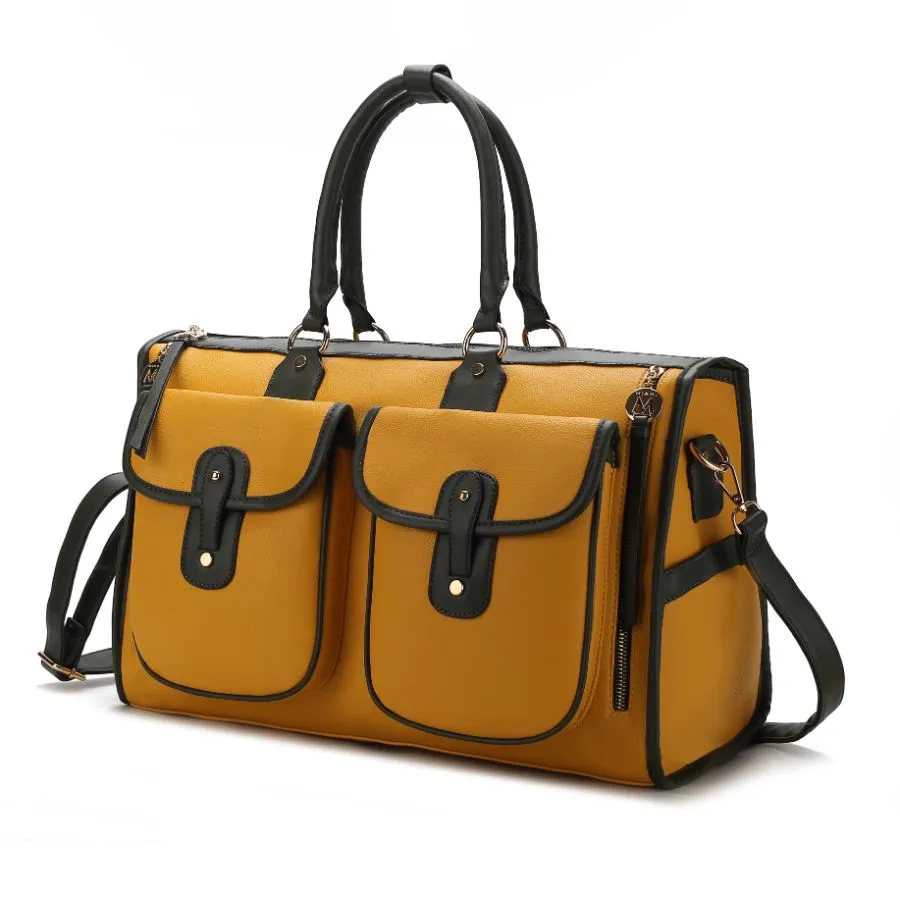 Genevieve Color Block Vegan Leather Women’s Duffle Bag