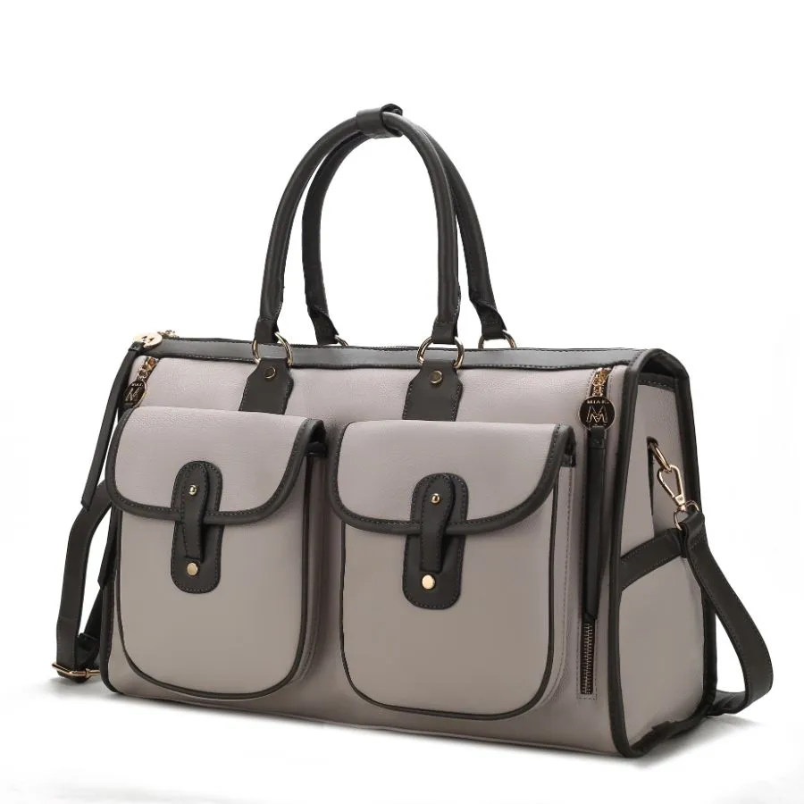 Genevieve Color Block Vegan Leather Women’s Duffle Bag