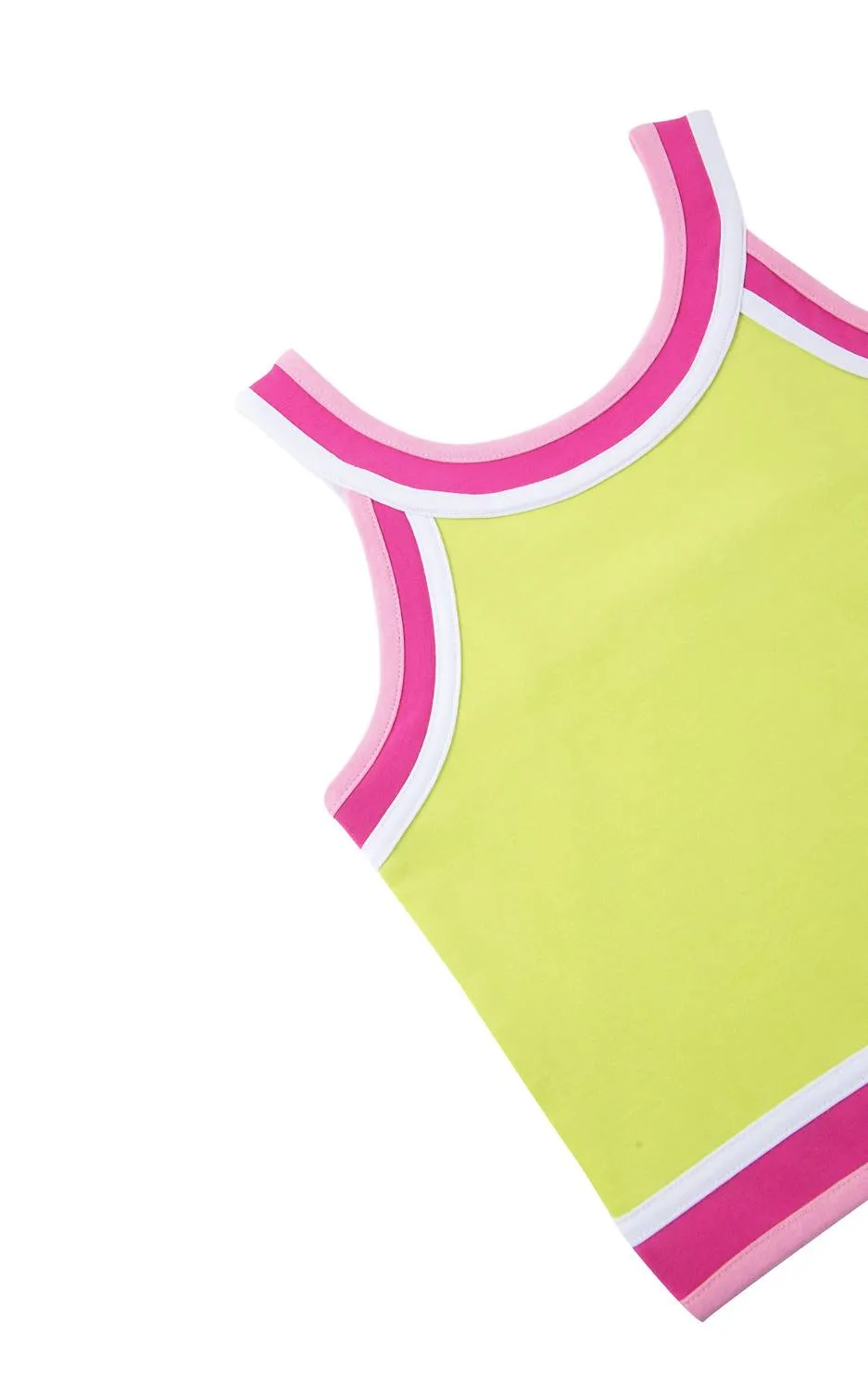 Girl Contrast Trim Tank Top In Neon