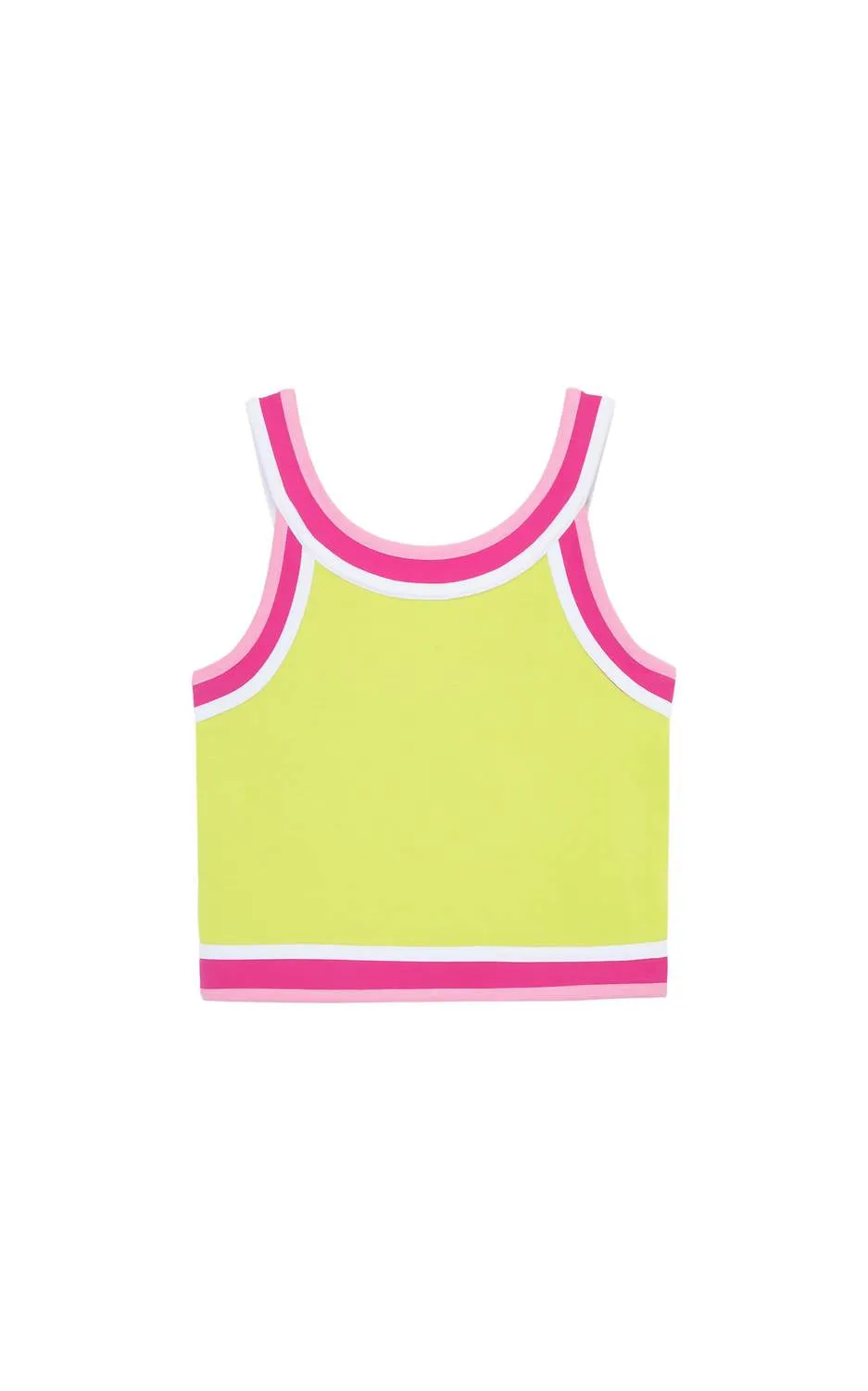 Girl Contrast Trim Tank Top In Neon