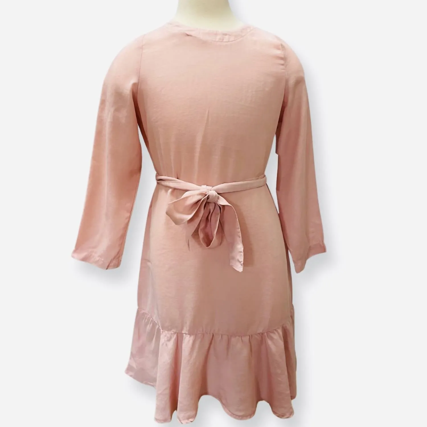 Girl Ruffle Hem Dress In Pink