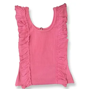 Girl Ruffle Tank In Pink