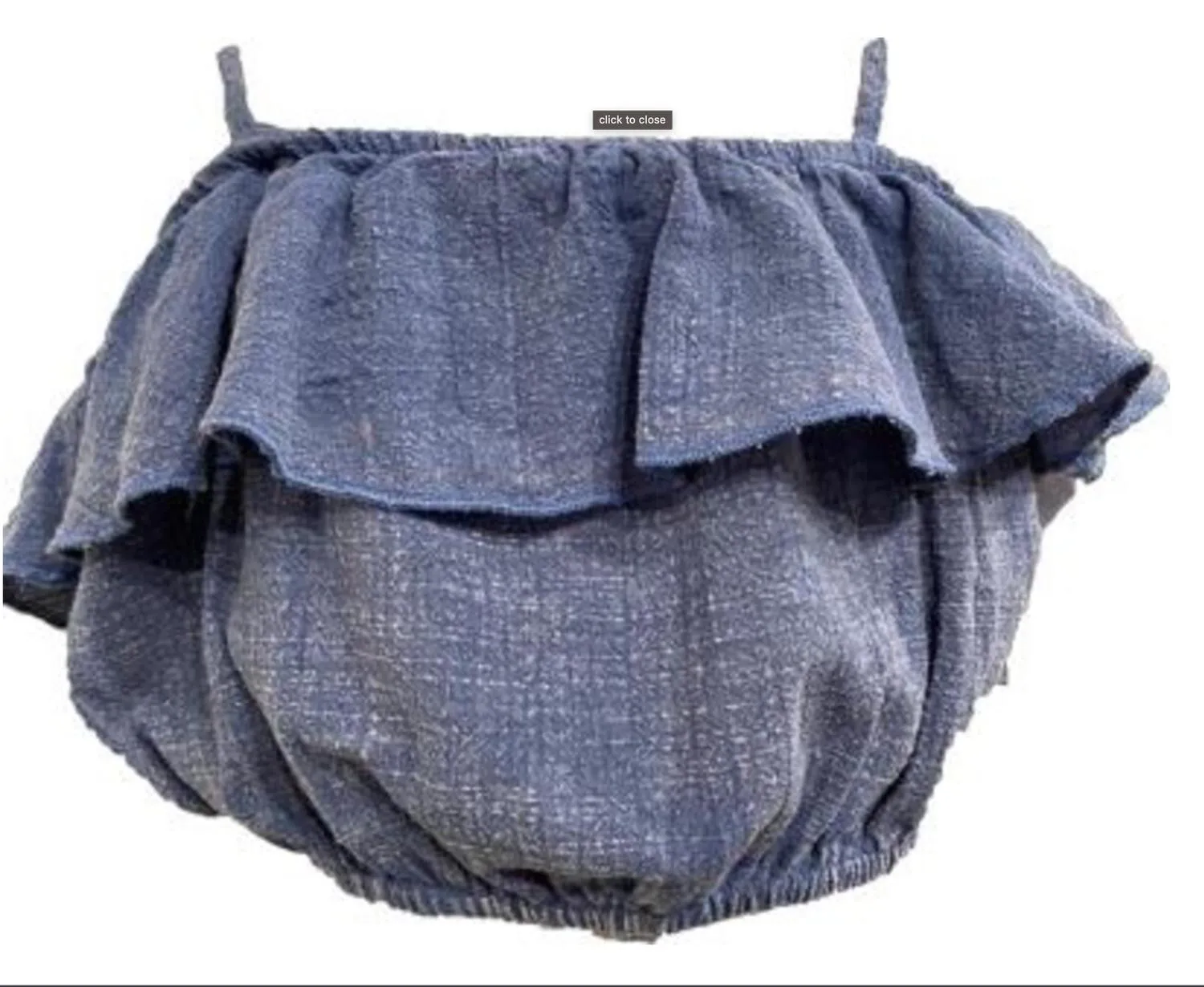 Girl Washed Texture Ruffle Tube Top In Blue